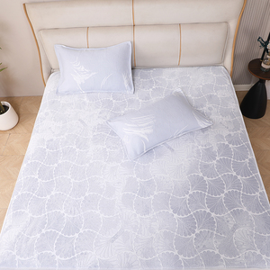 Vente directe usine : <span class=keywords><strong>Housse</strong></span> de matelas en soie glacée rafraîchissante, lavable et respirante, <span class=keywords><strong>drap</strong></span>-<span class=keywords><strong>housse</strong></span> anti-acariens et taie d'oreiller tricotée imprimée - Product Image 4