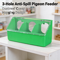 Mangeoire suspendue durable en plastique pour pigeons, avec 3 trous anti-déversement, pour aliments et eau, idéale pour les fournitures de pigeons de course