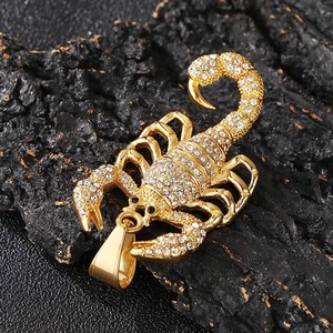 Mode Collier Hip Hop Hiphop Incrusté Diamant Animal <span class=keywords><strong>Scorpion</strong></span> <span class=keywords><strong>Roi</strong></span> En Acier Inoxydable Hommes Pendentif En Acier Inoxydable Pendentif - Product Image 5