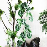 Plantes artificielles de haute qualité, fleurs décoratives murales suspendues, plantes de grande taille, miniatures, en rotin plastique de Yiwu pour aménagement paysager