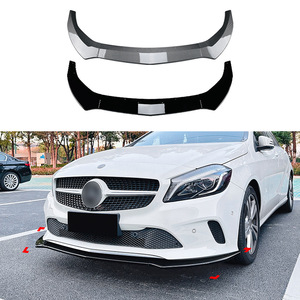 Mercedes-Benz A-Class W176 Front Bumper Lip Splitter Piano Black Carbon Fiber Texture Matte Finish Tuning Style 2016-2018 - Product Image 1