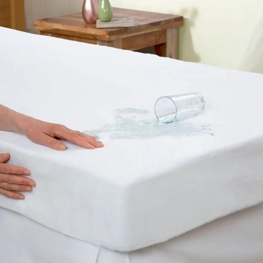 Capa protetora de algodão macio, capa respirável para cama à prova d'água para hotel home hospital