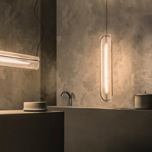 Lustre décoratif en acrylique de style nordique, design moderne et minimaliste, forme allongée, LED, hauteur réglable, protection des yeux - Product Image 4