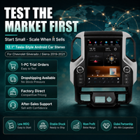 Geringe Mindestbestellmenge Tesla-Style 12,1 Zoll Auto-Stereonavigationssystem 48EQ DSP Android Auto GPS Chevrolet Silverado / Sierra 2019-2021