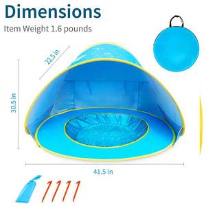 Feistel bán Hot xách tay lớn Lều an toàn UV bé chơi ngoài trời <span class=keywords><strong>T</strong></span>úp lều Bìa bé bãi biển lều với hồ bơi - Product Image 3