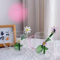 Cuillère à dessert en verre Lelyi Creative Cute Flower, résistante à la chaleur, écologique, au design simple et moderne, disponible en plusieurs couleurs