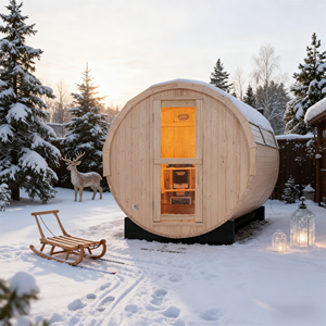 Sauna à vapeur traditionnel extérieur pour 2 à 4 personnes - Unité de spa de jardin en pin blanc de qualité supérieure - Product Image 6