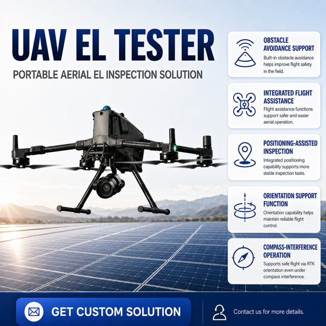15km RTK Industrial Drone UAV EL Tester with 1080P Image Transmission for Solar Panel Inspection