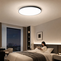 Plafonnier LED rond ultra-fin 18W 24W 40W 72W avec fonction de gradation, lustre moderne pour chambre à coucher, salon, intérieur