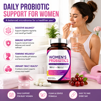 Capsules de probiotiques pour femmes avancées |   Soutient la santé féminine et urinaire |   Formule probiotique + prébiotique avec canneberge et B6
