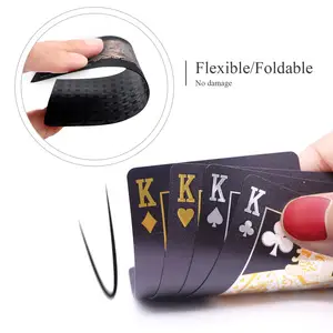 High Quality Creative Durable Waterproof Smooth Playing Card Custom Logo PVC Plastic Black Poker Printing