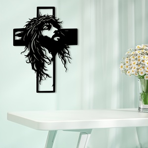 Cruz de Jesús, Arte Decorativo de Metal para Pared, Escultura Colgante, Decoración para el Hogar y la Oficina, Regalo de Pascua - Product Image 3