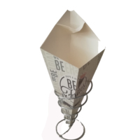 Cônes en papier enduit écologiques, jetables, biodégradables, pour frites, emballages de frites avec paillettes