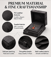Coffret à bijoux de luxe moderne en cuir PU et daim, personnalisable avec logo, pour bagues, colliers, boucles d'oreilles, bracelets, idéal pour les boutiques