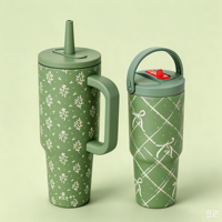 Ensemble cadeau de Noël personnalisé avec motif bonhomme de neige et pain d'épices, gobelet isotherme en acier inoxydable, tasse à paille pour le camping
