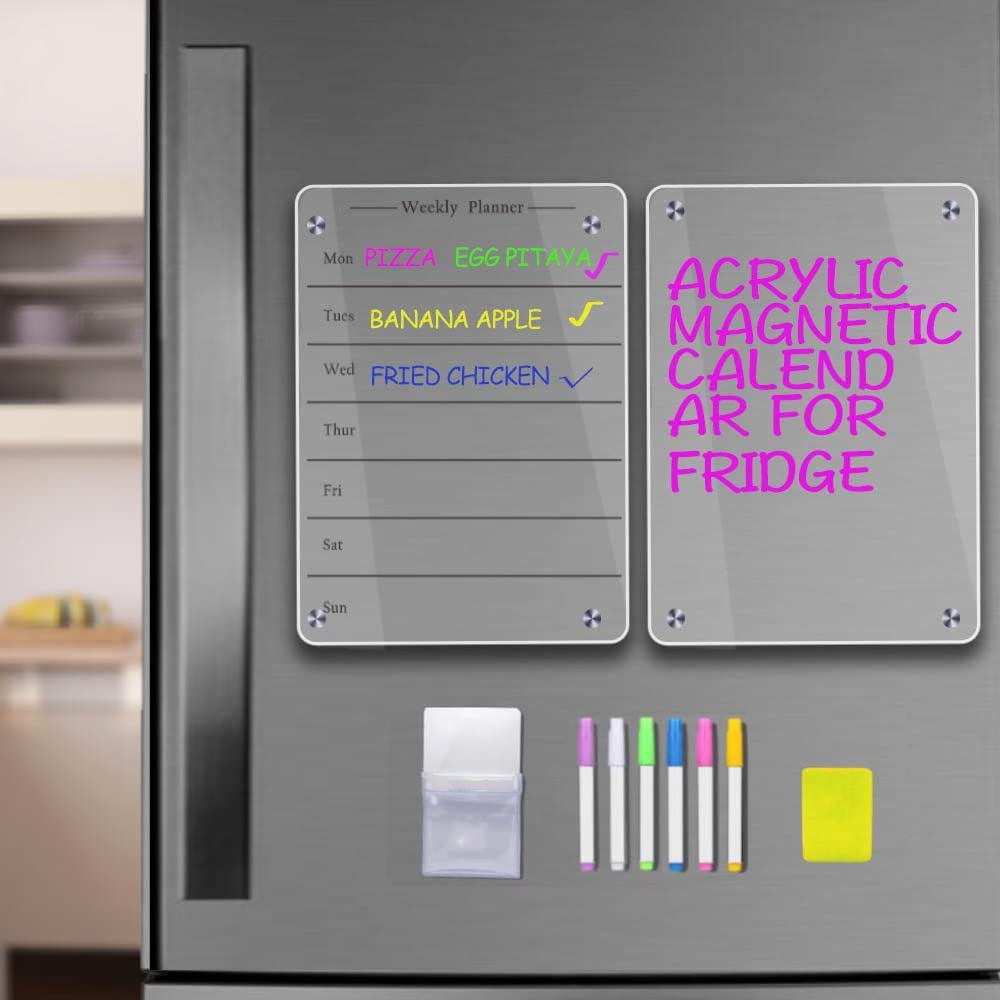 Горячая Распродажа, индивидуальный Еженедельный ежемесячный стираемый портативный магнитный календарь, Прозрачный Акриловый Холодильник, доска для сухого стирания