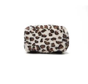 Womens Winter Custom Faux Fur Leopard Print <b>Backpack</b> Furry Fur Plush Cheetah Fleece <b>Drawstring</b> <b>Backpack</b> - Product Image 3
