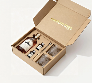 Boîte d'expédition en carton ondulé à trois couches de qualité supérieure pour bouteilles de vin et de whisky, résistante aux chocs, écologique, avec logo et gaufrage personnalisés - Product Image 2