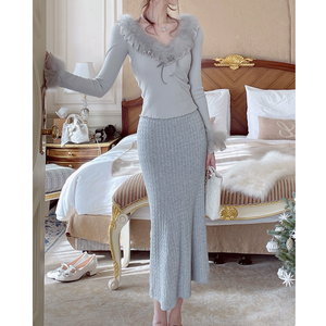 <span class=keywords><strong>Cardigan</strong></span> Aderente da Donna in Maglia <span class=keywords><strong>con</strong></span> Maniche Pelose e Inserti di <span class=keywords><strong>Pelo</strong></span> Lungo, Cinturini Elastici e Design Corto ed Elegante - Product Image 5