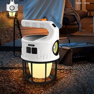 Lámpara de Camping LED Recargable Solar Multifuncional Portátil para Exteriores con Rotación de 360 Grados - Product Image 1