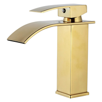 Robinet de lavabo cascade de luxe personnalisé en acier inoxydable, eau froide et chaude, avec cartouche céramique, pour salle de bain
