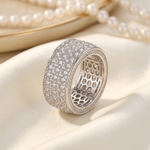 Moissanit-<span class=keywords><strong>Ring</strong></span> für Herren 925 Silber Vergoldet Kanalfassung Hip-Hop Mode Luxus-Schmuck Jubiläumsgeschenk - Product Image 6