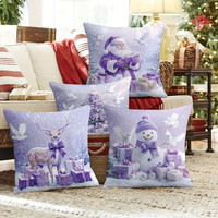 Housses de coussin carrées modernes en polyester imprimées sur mesure pour Noël, avec fermeture éclair, décoratives, douillettes, mignonnes et confortables