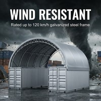 Abri Conteneur Personnalisé à Grande Portée en Acier, Sans Fondation, Résistant au Vent, avec Toit Double en PVC 900g, pour Logistique Portuaire, Stockage de Marchandises et Villa