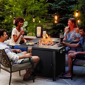 Nouvelle table de camping moderne et écologique en rotin <span class=keywords><strong>pour</strong></span> extérieur, avec poêle et cheminée au gaz naturel, <span class=keywords><strong>pour</strong></span> terrasse, chauffage au sol. - Product Image 4