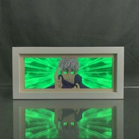Anime LED Night Light Box Jujutsu Kaisen Satoru Gojo pour chambre d'enfant Décoration de veilleuse Lightbox Manga 3d Paper Cut Desk Lamp