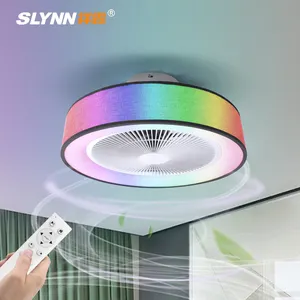 SLYNN Designer Moderno Luxo Decorar Quarto Ou Hotel Ventilador De Teto Luz Recessed Smart LED Lâmpada Ventilador De Teto Com Controle Remoto