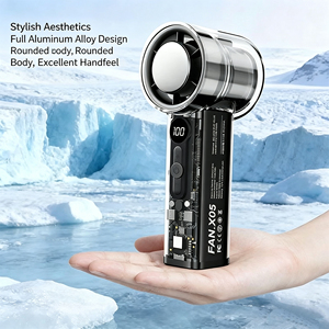 New Cyberpunk Transparent Mecha Handheld Fan 3000mAh 100-Speed Digital Display <b>USB</b> Rechargeable Turbo Air Cannon <b>Mini</b> Cooling Fa - Product Image 4
