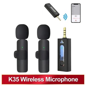 Microfone Sem Fio K35 Mini com Conector de 3,5mm, Cancelamento de Ruído Omnidirecional, Alto-falante Estéreo Portátil para Câmera - Product Image 2