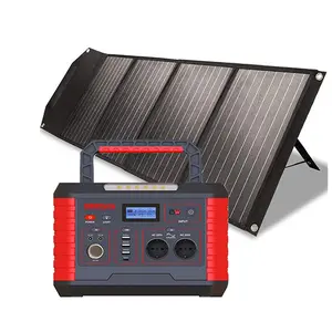 离网太阳能发电站能源系统1000瓦太阳能银行带太阳能电池板的便携式发电站
