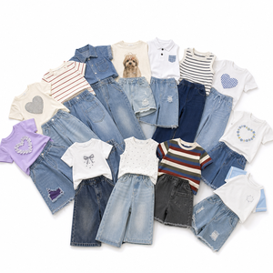 Ensemble d'été pour enfants : Haut et jean, tenue deux pièces en denim pour garçons et filles, styles variés, vêtements en gros - Product Image 4