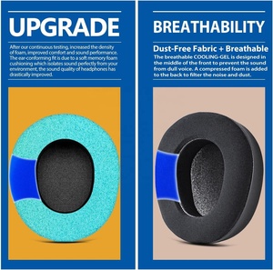 Coussinets d'oreille de remplacement en gel rafraîchissant pour écouteurs filaires SteelSeries Arctis <span class=keywords><strong>Nova</strong></span> Pro, coussinets avec mousse isolante à haute densité - Product Image 5