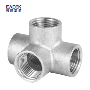 Equal Diameter Four Way Pipe Fittings Precision Casting Female End Cross Manufacturers