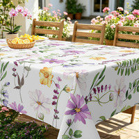 Nappe écologique colorée à motifs floraux printaniers, résistante à l'huile, durable, protection de table pour la maison, restaurant, mariage, design personnalisé