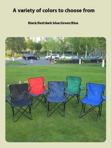 Outdoor <strong>Folding</strong> Chair <strong>Armchair</strong> with Cup Holder Lightweight Portable Camping Chair Beach Chair - Product Image 2