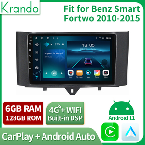 Krando đơn vị đứng đầu autoradio xe đài phát thanh GPS Android Máy nghe 14.0 cho Mercedes Benz thông minh fortwo 2010-2015 hệ thống đa phương tiện Carplay - Product Image 2