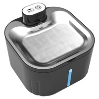 Fontaine à eau pour animaux de compagnie à circulation automatique avec capteur intelligent en acier inoxydable vertical, double filtration pour chiens et chats, fabriquée en Chine