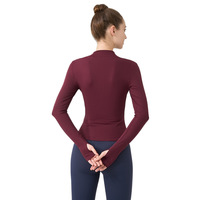 Nouvelles vestes de sport pour femmes, vestes à fermeture éclair ajustées à manches longues, cardigan, vêtements de yoga fitness, vêtements de sport nude à séchage rapide