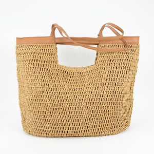 Wholesale Summer Beach <strong>Bag</strong> Paper <strong>Straw</strong> Handbags Handmade <strong>Straw</strong> <strong>Bag</strong> Large <strong>Straw</strong> <strong>Tote</strong> <strong>Bag</strong> With Embroidery and Tassels - Product Image 4