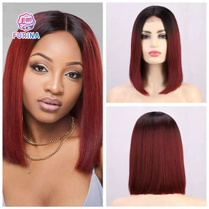 Venta al por mayor de alta calidad de encaje frontal resistente al calor pelucas de pelo sintético parte media colorido Arco Iris precio barato - Product Image 4