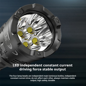 Đèn pin LED chiến thuật siêu sáng 4000 Lumen Hợp kim nhôm IP68 chống nước có thể sạc lại tần số nhấp nháy ngoài trời - Product Image 5