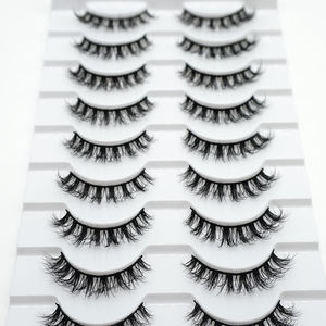 Faux cils naturels à base de fibres synthétiques, faits à la main, avec bande invisible, pour marque privée, vente en gros - Product Image 3
