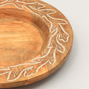 Assiette de service artisanale en bois de 13 pouces, vaisselle artisanale pour les dîners - Product Image 2