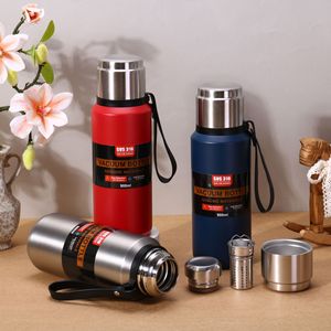 SUS 316 Vacuum <b>Bottle</b> 900ml Stainless Steel <b>Thermos</b> Flask With Tea Strainer For Travel Outdoor Use - Product Image 1