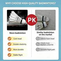 Volants de badminton en plumes d'oie haute vitesse, durables pour l'entraînement en extérieur, balles de badminton à vol stable pour la pratique sportive