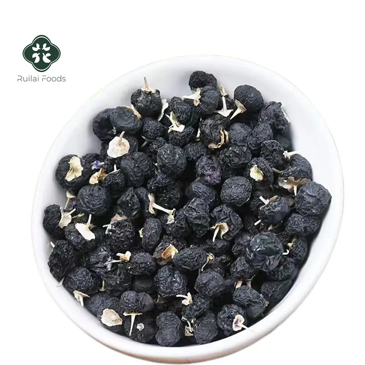 Natürliche organische getrocknete schwarze Wolfs beere Früchte tee gesunde reiche Ernährung schwarze Goji-Beere